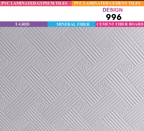PVC Laminated Gypsum Tiles