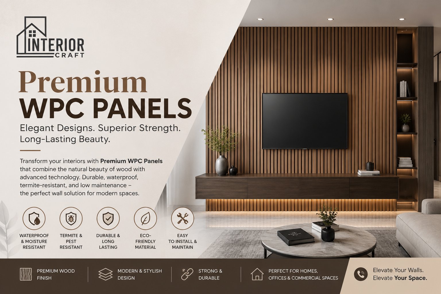 Enhance Your Interiors with Premium WPC Wall Panels